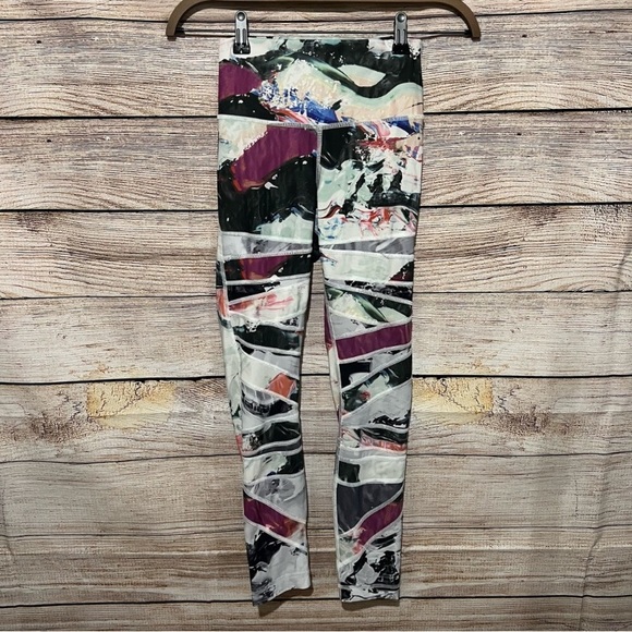 lululemon athletica Pants - Lululemon Tights w/ Multicolour Print - No Size Dot Cross stitched RArE Barbie